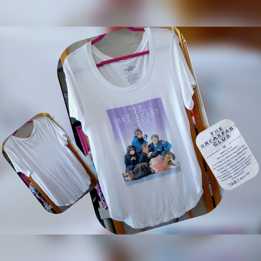 Breakfast Club White Short Sleeve Graphic Tee Size Med
